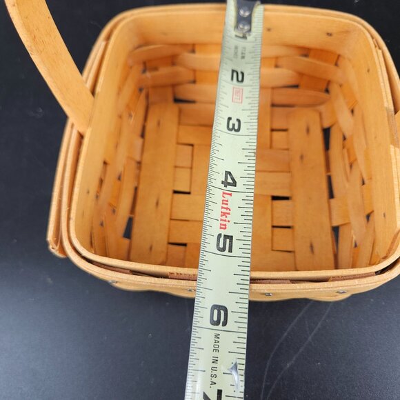 Longaberger 2002 Sm Square Tarragon Wicker Basket Spring Floral Fabric Plastic - Picture 11 of 11